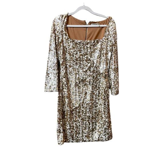 Alice and Olivia Long Sleeve Sequin Mini Cocktail Dress size 8 New Retails $895 - Picture 4 of 11